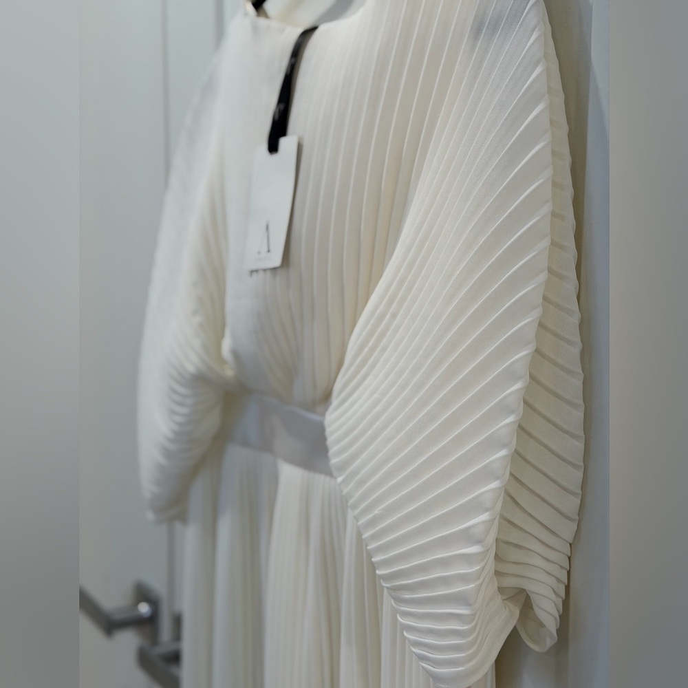 NWT ANAYA Off-White Pleated Gown